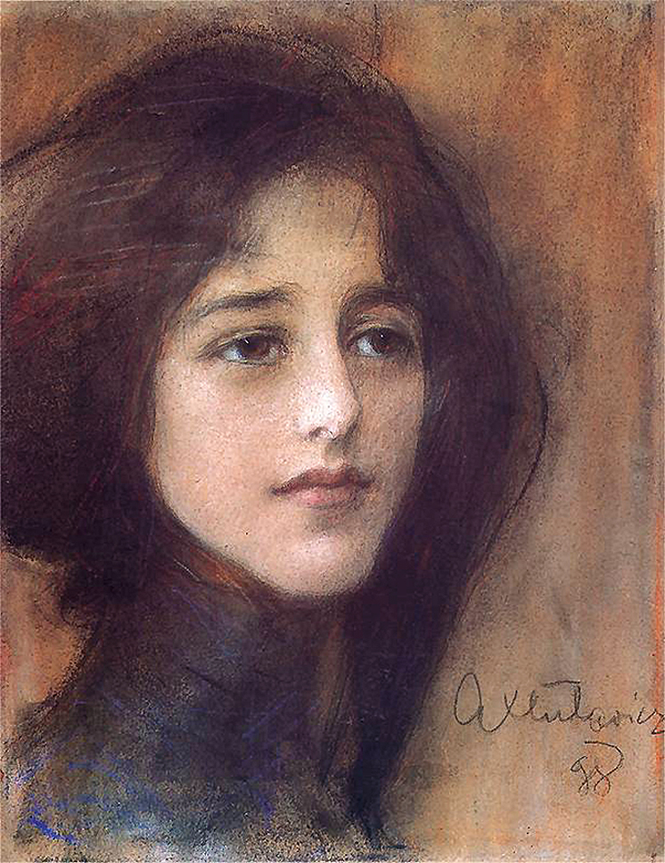 Теодор Аксентович. Портрет молодої жінки, 1898; пастель