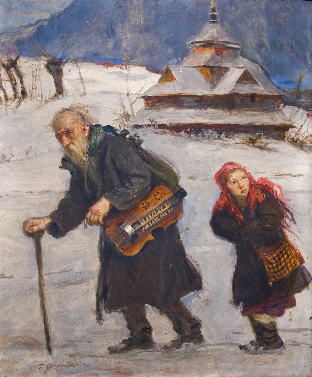 Теодор Аксентович. Лірник з дівчинкою 1900; картон, олія, ЛНГМ