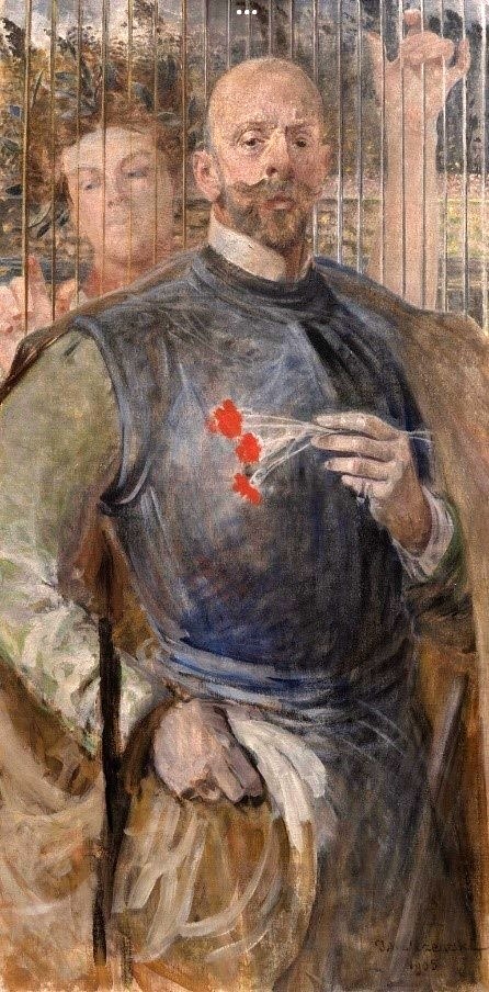 Яцек Мальчевський. Автопортрет з музою, 1905; олія, полотно; ЛНГМ